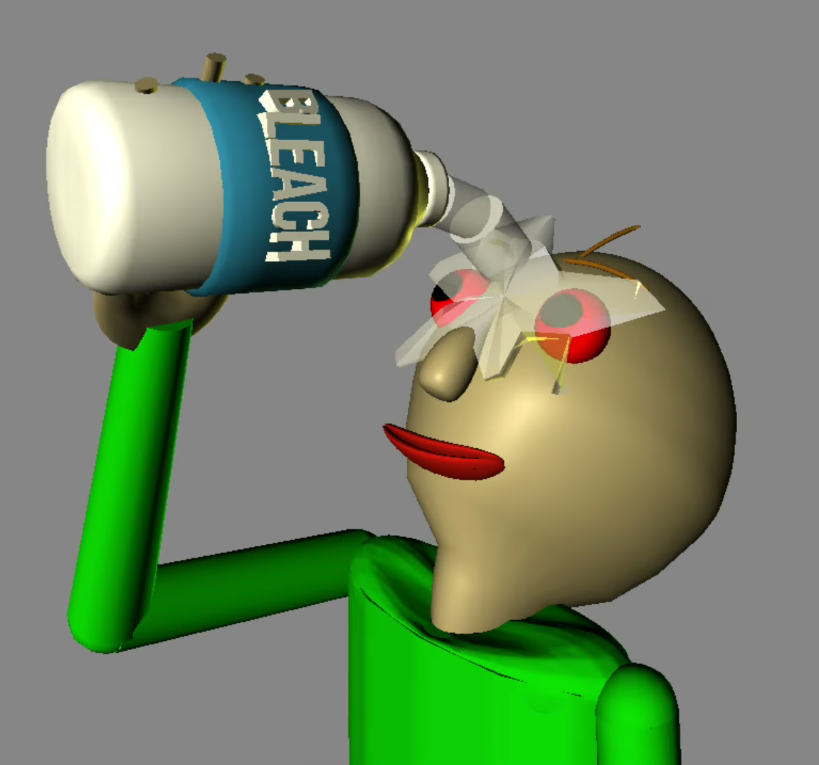 Baldi pours bleach in his eyes Blank Meme Template