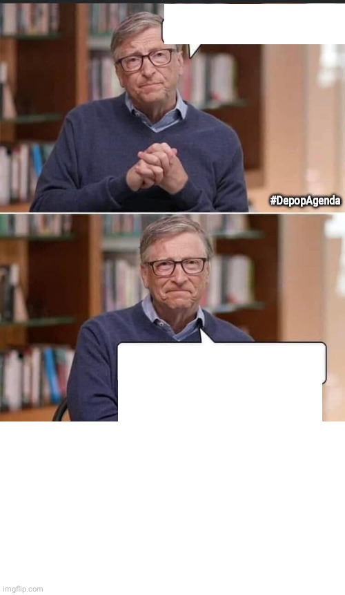 Bill Gates with word balloons Blank Meme Template