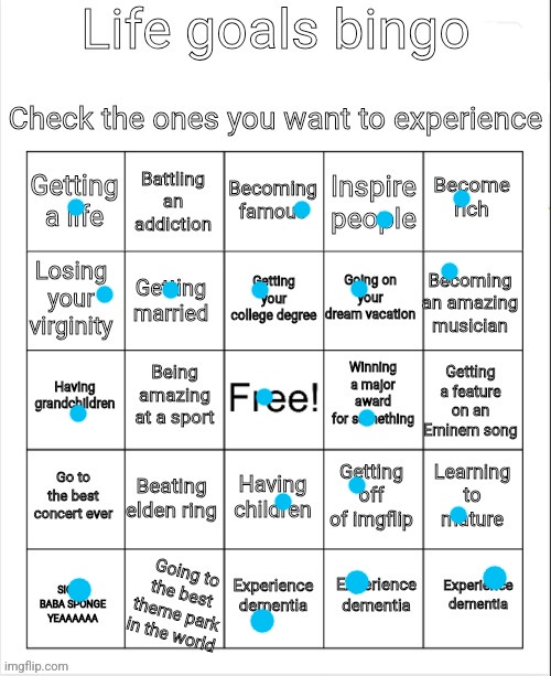 Too lazy for lines | image tagged in life goals bingo | made w/ Imgflip meme maker