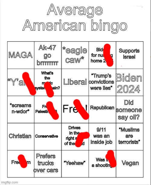 Average American bingo | image tagged in average american bingo | made w/ Imgflip meme maker