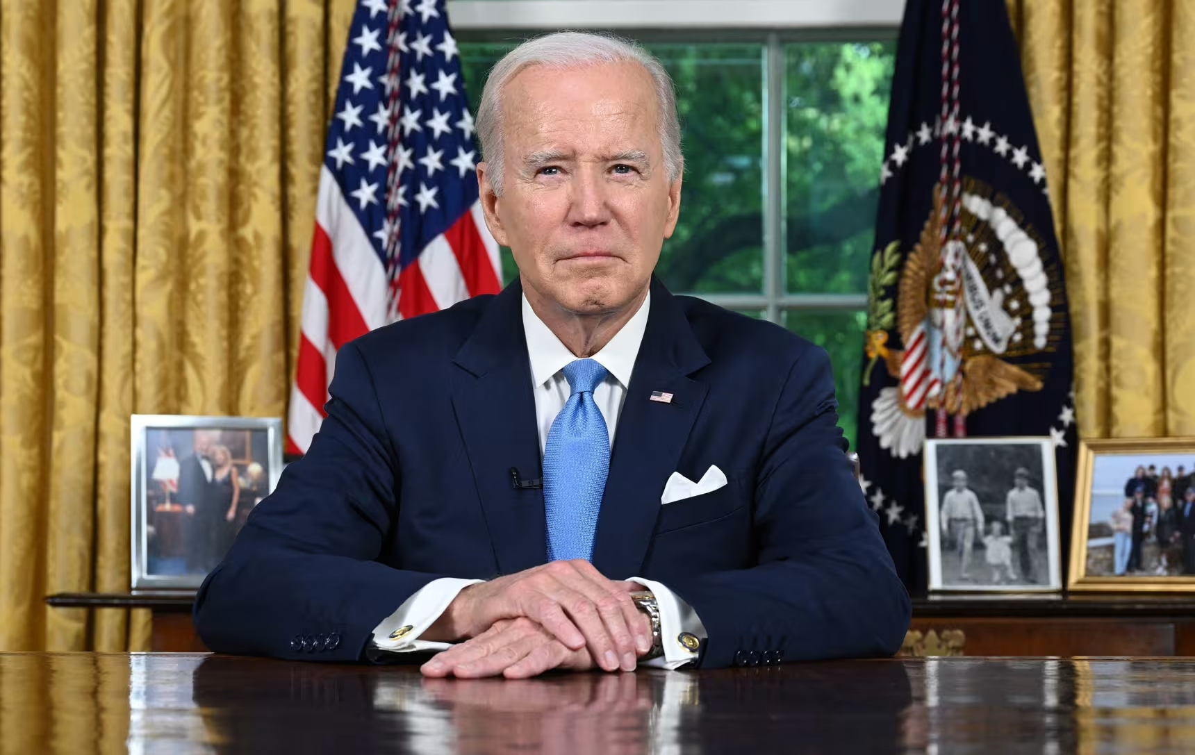 biden at desk Blank Meme Template