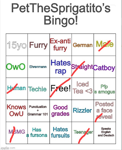 PetTheSprigatito’s bingo! | image tagged in petthesprigatito s bingo | made w/ Imgflip meme maker
