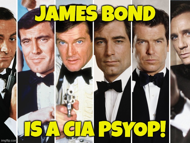 The Government is here to protect you | JAMES BOND; IS A CIA PSYOP! | image tagged in james bond,cia,propaganda,feminism,maga,make america great again | made w/ Imgflip meme maker