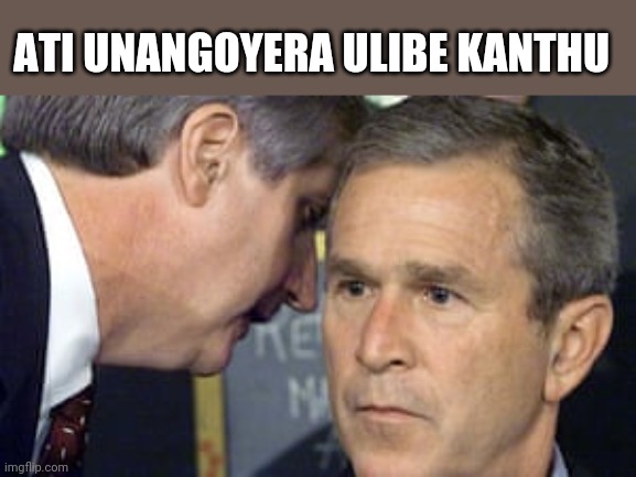 George Bush 9/11 | ATI UNANGOYERA ULIBE KANTHU | image tagged in george bush 9/11 | made w/ Imgflip meme maker