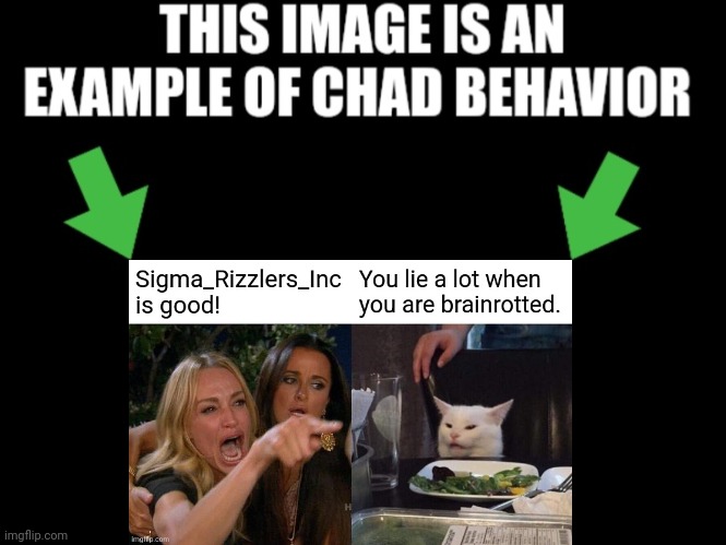 This image is an example of chad behavior dark mode | image tagged in this image is an example of chad behavior dark mode | made w/ Imgflip meme maker