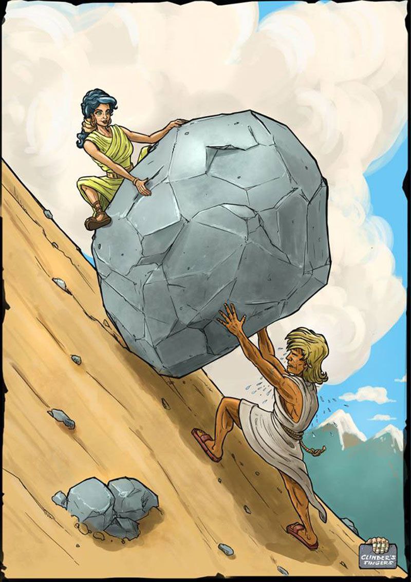 Sisyphus rock Blank Meme Template