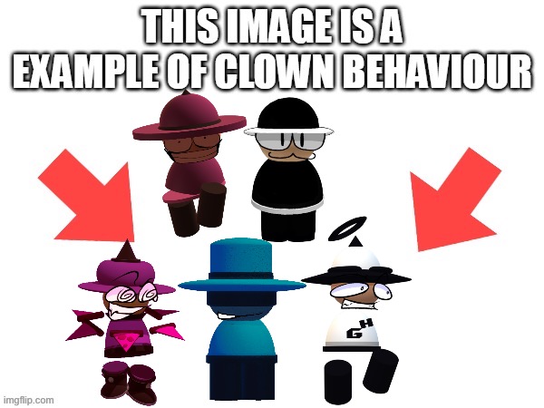 image tagged in this image is a example of clown behaviour | made w/ Imgflip meme maker