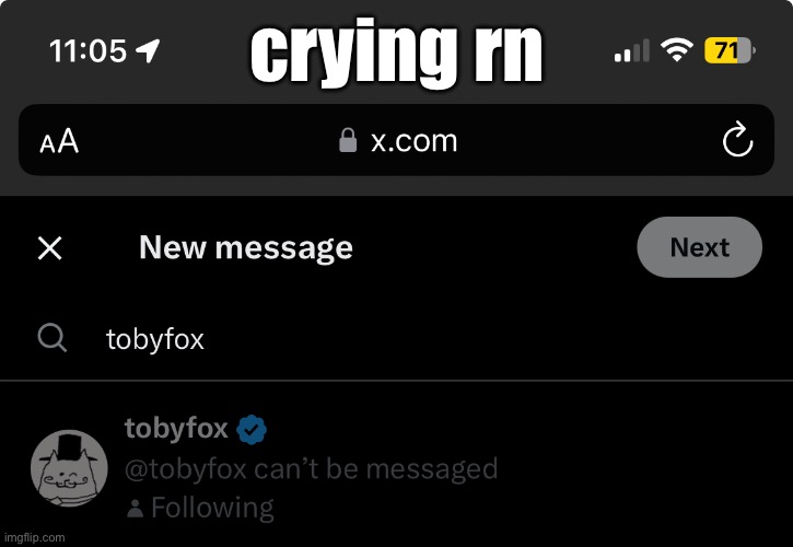who wants to follow me?? >:3 | crying rn | made w/ Imgflip meme maker