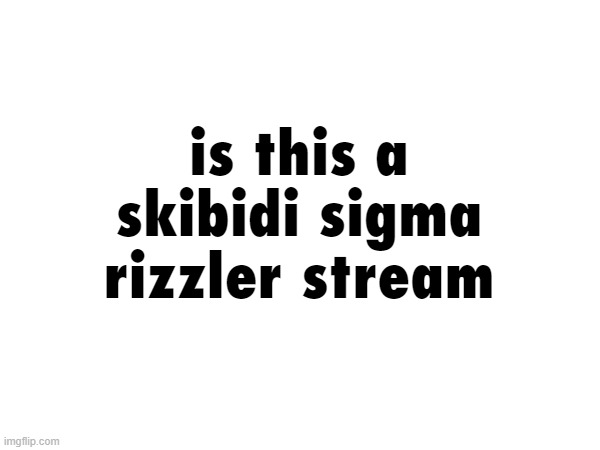 is this a skibidi sigma rizzler stream | made w/ Imgflip meme maker