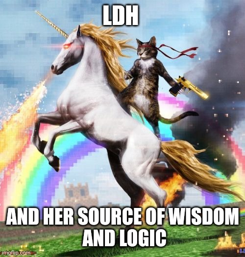 LDH AND HER SOURCE OF WISDOM
 AND LOGIC | image tagged in memes,welcome to the internets | made w/ Imgflip meme maker
