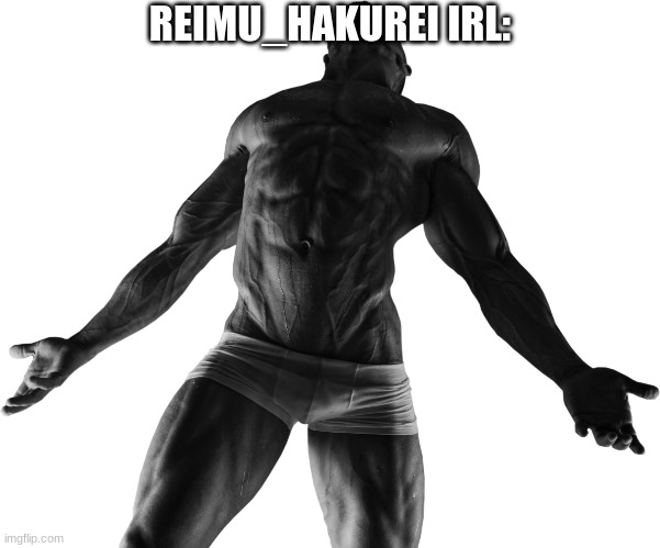 Open Arms Chad | REIMU_HAKUREI IRL: | image tagged in open arms chad | made w/ Imgflip meme maker