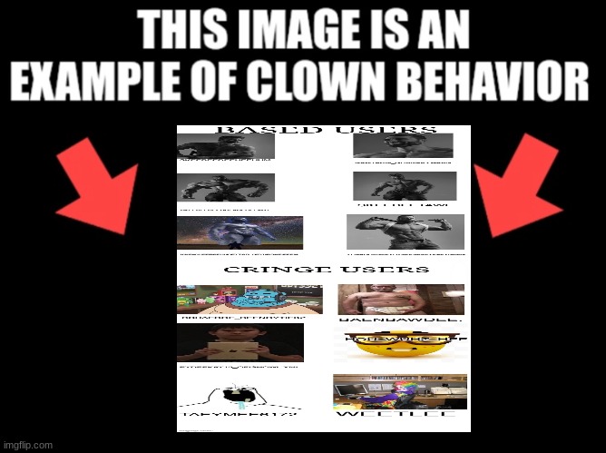 This image is an example of clown behavior dark mode | image tagged in this image is an example of clown behavior dark mode | made w/ Imgflip meme maker