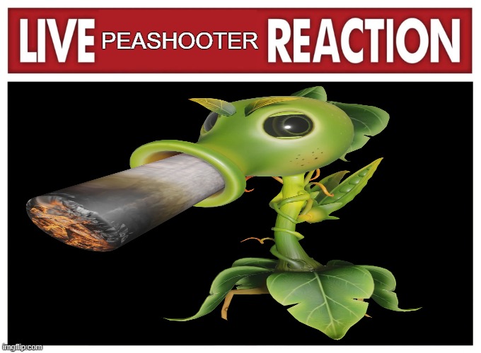 Live reaction | PEASHOOTER | image tagged in live reaction | made w/ Imgflip meme maker