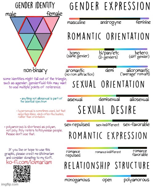 Gender and Sexuality Spectrum | image tagged in gender and sexuality spectrum,gender,romance,sexuality,polyamorous,lgbtq | made w/ Imgflip meme maker