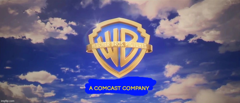 the new warner bros logo | A COMCAST COMPANY | image tagged in warner bros pictures on-screen logo 2023 present,universal studios,comcast,fake | made w/ Imgflip meme maker