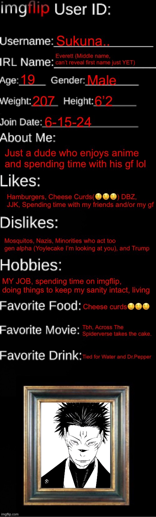 Updated it, forgot to add sukuna picture | made w/ Imgflip meme maker