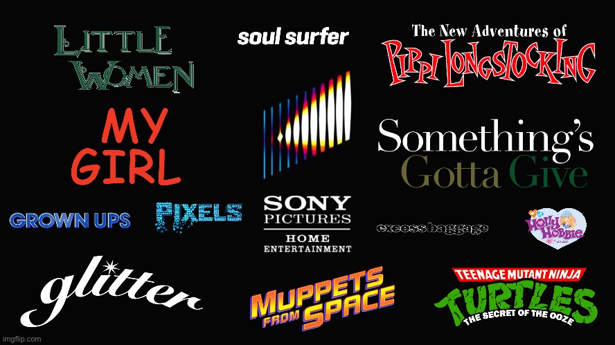 Sony Pictures Cinematic Universe | image tagged in mariah carey,muppets,teenage mutant ninja turtles,sony,adam sandler,surfing | made w/ Imgflip meme maker