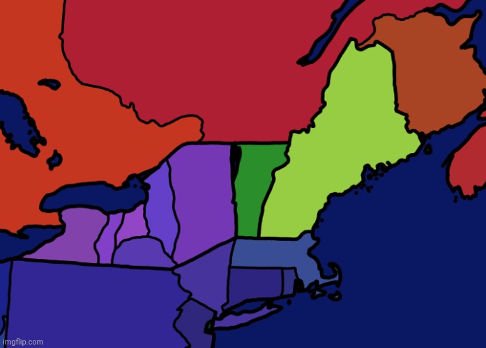 Alt history map of New England | image tagged in alt history,map,maps | made w/ Imgflip meme maker