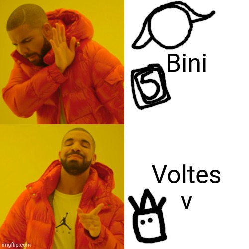 Send this to your tiktoker filipino | Bini; Voltes v | image tagged in memes,drake hotline bling | made w/ Imgflip meme maker