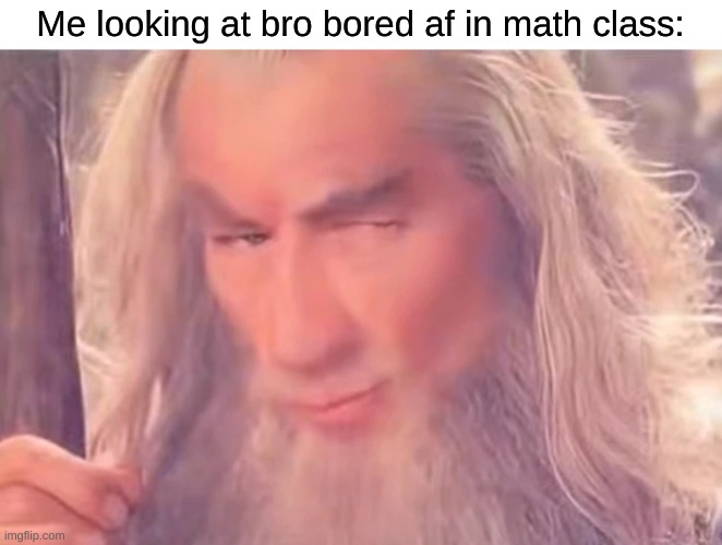 I am very often bored in math class | Me looking at bro bored af in math class: | image tagged in memes,funny,relatable,school,gandalf | made w/ Imgflip meme maker