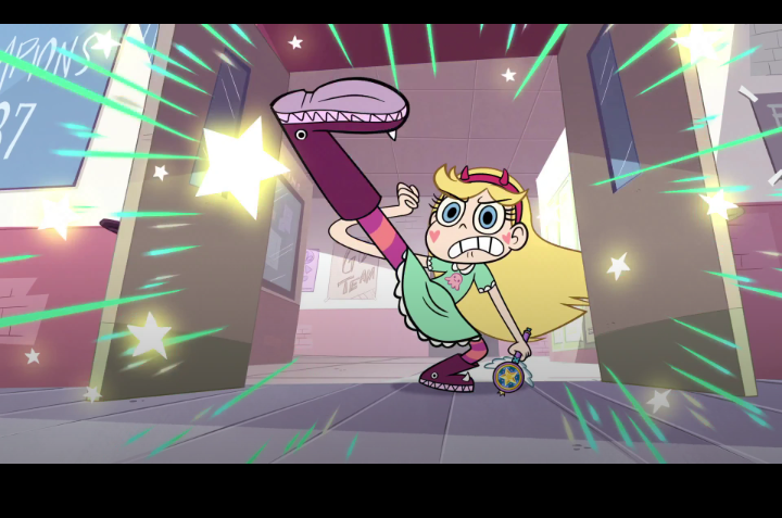 Star butterfly kicks the door Blank Meme Template