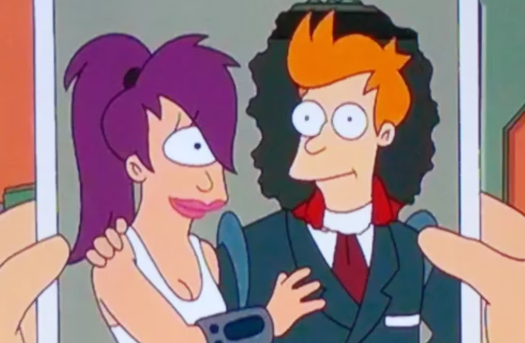 Leela and Fry from Futurama Blank Meme Template