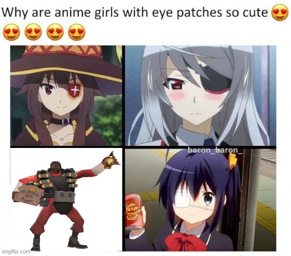 demomancore | image tagged in anime girls with eye pathes are cute | made w/ Imgflip meme maker