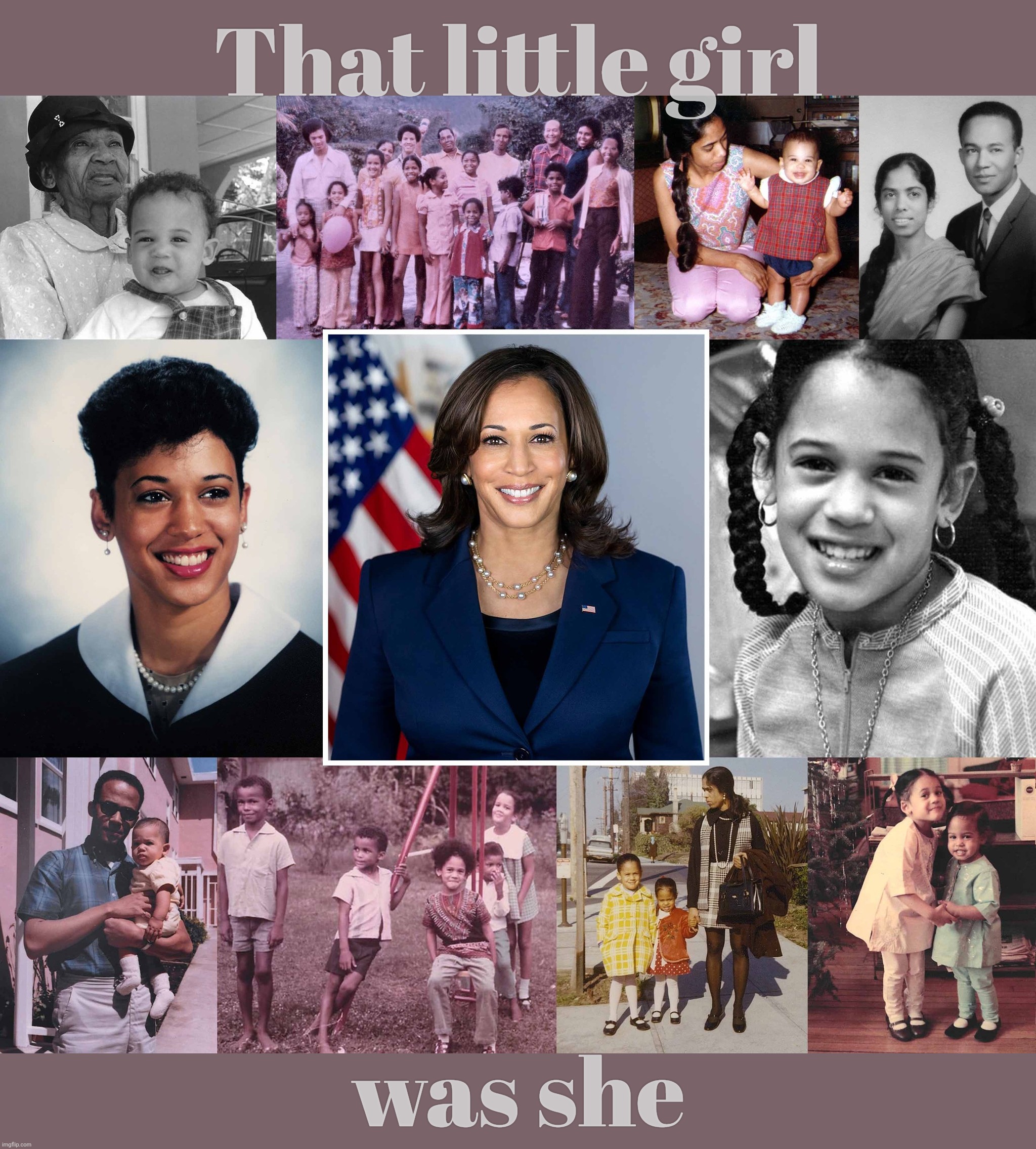 Today in Alt Reich Fake Nooz: Kamala Harris is just a good ol' fashioned White girl! | That little girl; was she | image tagged in kamala harris,jamaican father,asian indian mother,that makes a regular anglo,the one drop rule is no more,conservative hypocrisy | made w/ Imgflip meme maker