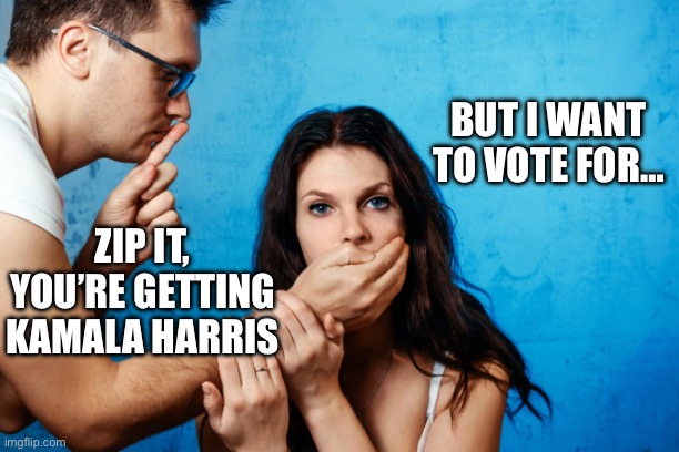 Democrats killing Democracy | BUT I WANT TO VOTE FOR…; ZIP IT, YOU’RE GETTING KAMALA HARRIS | image tagged in democrat,democracy,maga,stupid liberals,republicans,donald trump | made w/ Imgflip meme maker