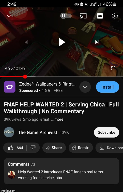 Yes comment | image tagged in fnaf,help wanted,2,cursed comments | made w/ Imgflip meme maker