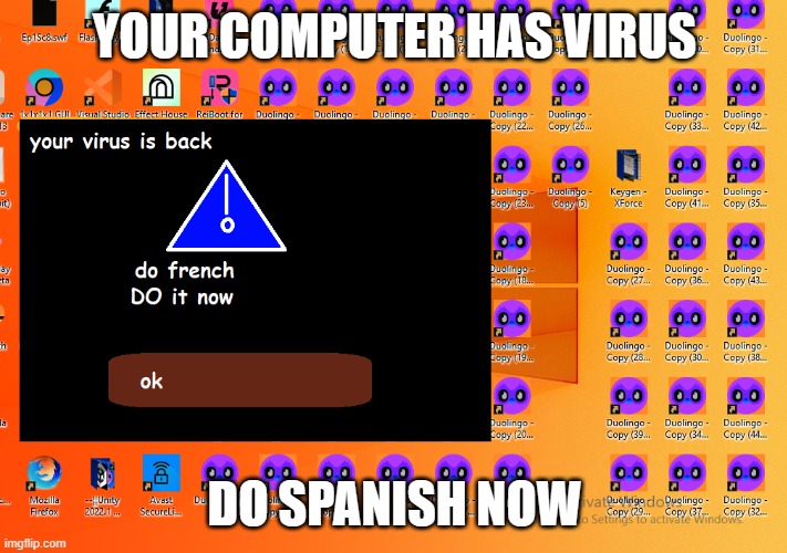 YOUR COMPUTER HAS VIRUS DO SPANISH NOW | made w/ Imgflip meme maker