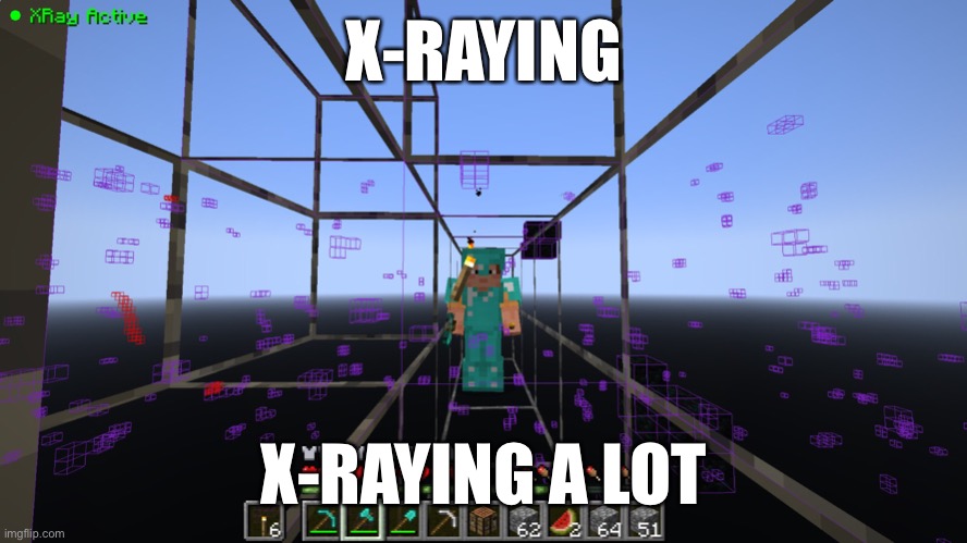 Idk why my skin is default | X-RAYING; X-RAYING A LOT | made w/ Imgflip meme maker