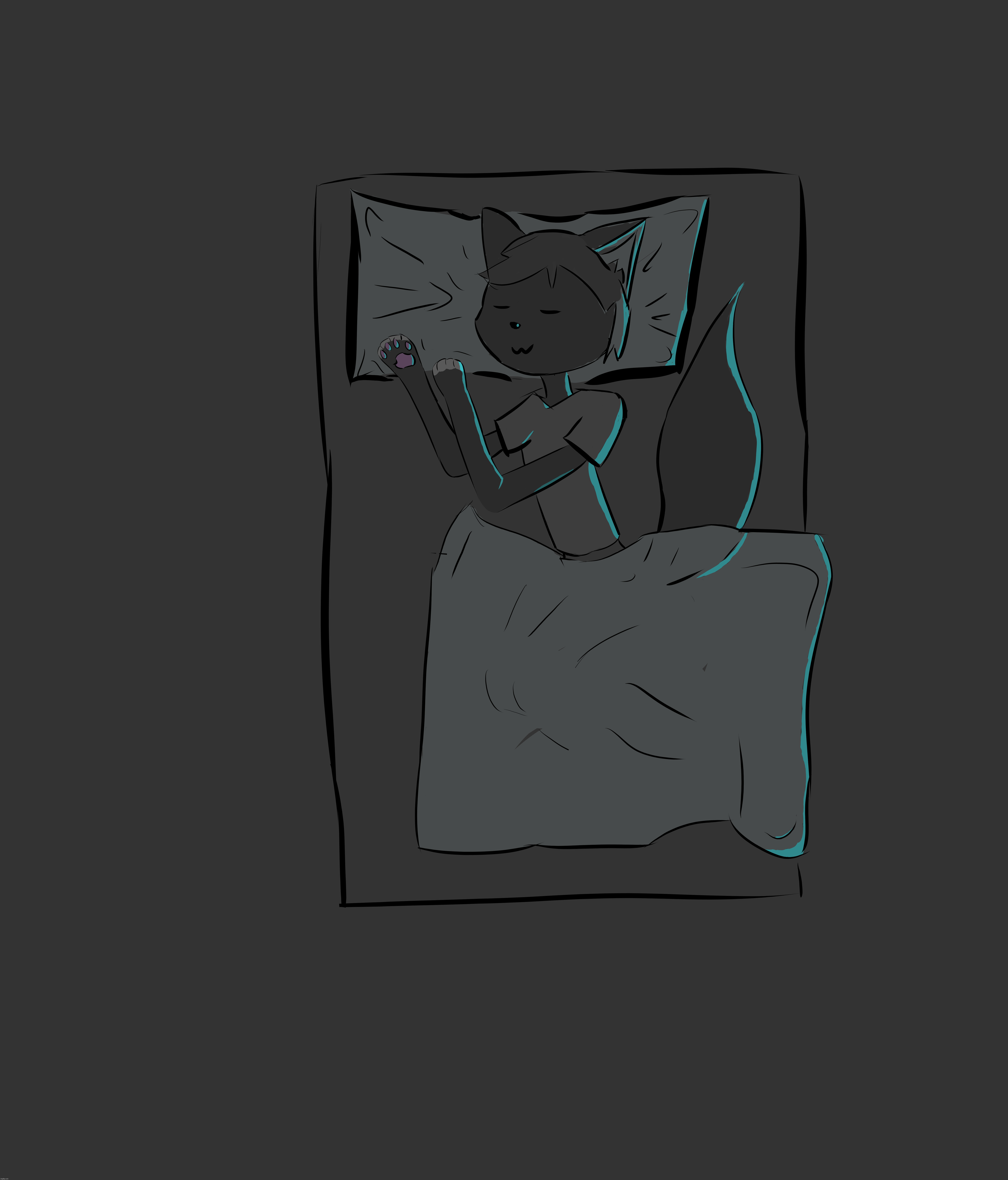 I drew my fursona sleeping. Any tips? | made w/ Imgflip meme maker