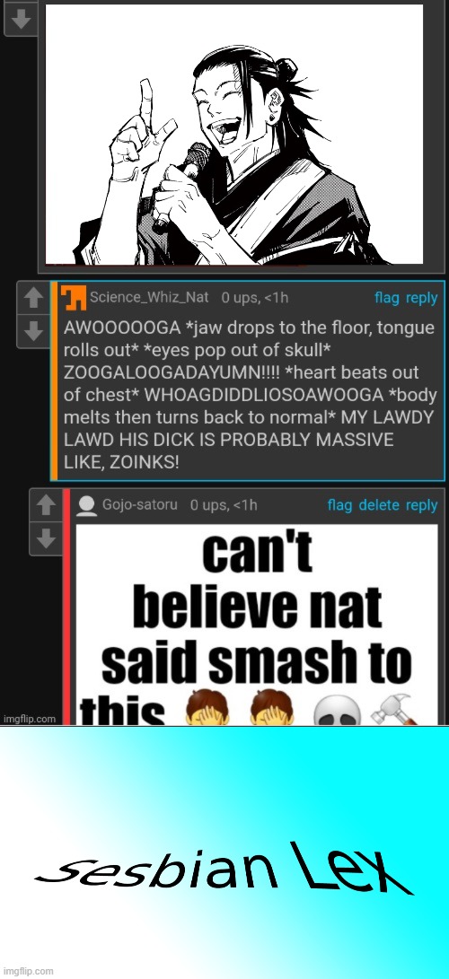 this is an iykyk moment | image tagged in can't believe nat said smash to this,sesbian lex | made w/ Imgflip meme maker