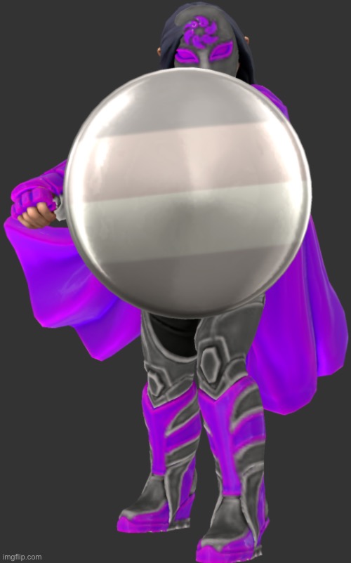 Have a picture of Obsidian Ire (Tomoko) with her new shield: RULES ABOUT THE SACRED ANDROMEDISH ALLOY IN COMMENTS | made w/ Imgflip meme maker