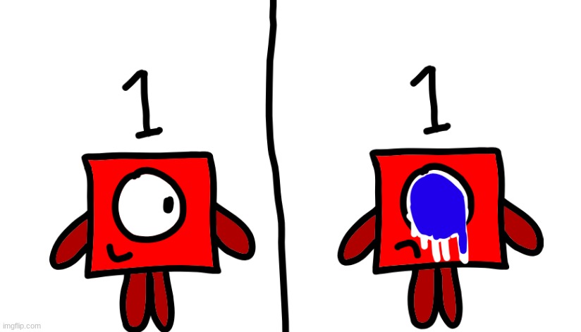 One is Meatrl | image tagged in numberblocks,one,eye,crying | made w/ Imgflip meme maker