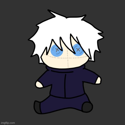 Gojo plushie bc yeah | image tagged in drawing | made w/ Imgflip meme maker