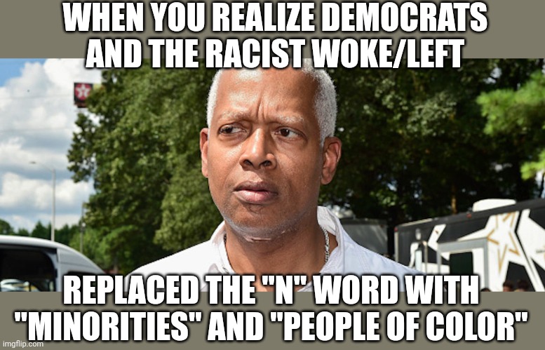 The "Regressive" left | WHEN YOU REALIZE DEMOCRATS AND THE RACIST WOKE/LEFT; REPLACED THE "N" WORD WITH "MINORITIES" AND "PEOPLE OF COLOR" | image tagged in i wonder | made w/ Imgflip meme maker