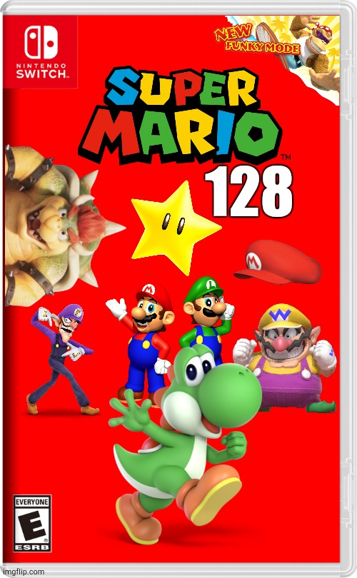 Super Mario 64 by 4 | 128 | image tagged in nintendo switch,super mario | made w/ Imgflip meme maker