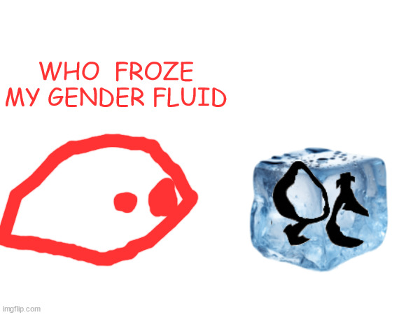 WHO  FROZE MY GENDER FLUID | made w/ Imgflip meme maker