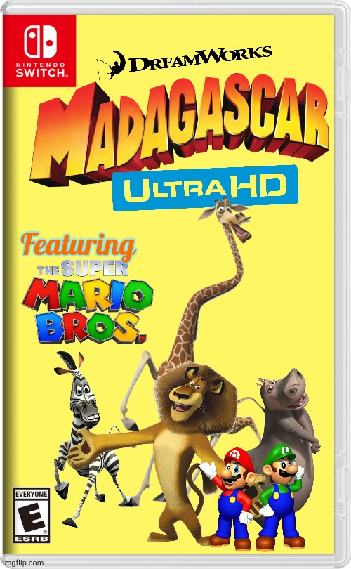 Madagascar HD | Featuring | image tagged in nintendo switch,madagascar | made w/ Imgflip meme maker