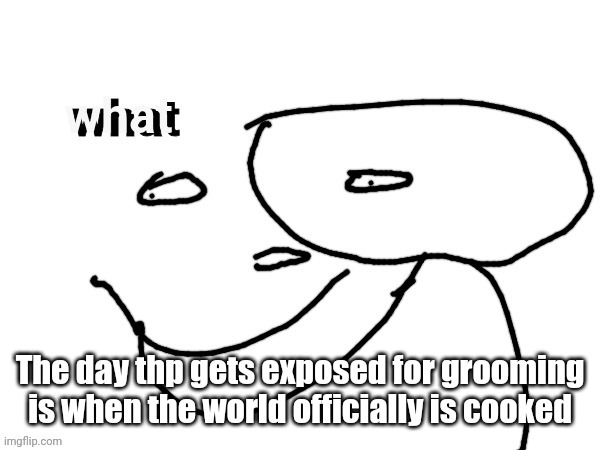 what | The day thp gets exposed for grooming is when the world officially is cooked | image tagged in what | made w/ Imgflip meme maker