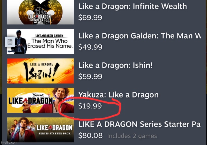 They just dropped the price of Yakuza 7 from $60 to $20 | made w/ Imgflip meme maker
