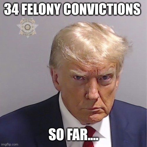 34 FELONY CONVICTIONS SO FAR.... | image tagged in trump | made w/ Imgflip meme maker