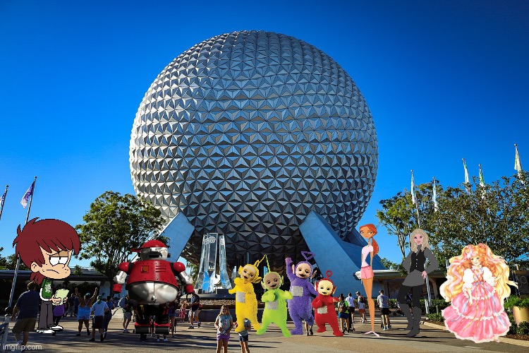 Going to EPCOT at Walt Disney World | image tagged in teletubbies,the loud house,thx,surfing,princess,disney world | made w/ Imgflip meme maker