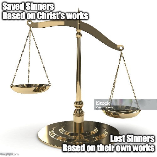 Saving Faith | Saved Sinners
Based on Christ's works; Lost Sinners
Based on their own works | image tagged in christ conquered death | made w/ Imgflip meme maker