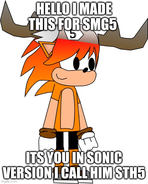 STH5 (mod note) i gave u instructions for sth5 but it doesnt matter | HELLO I MADE THIS FOR SMG5; ITS YOU IN SONIC VERSION I CALL HIM STH5 | image tagged in sth4 | made w/ Imgflip meme maker