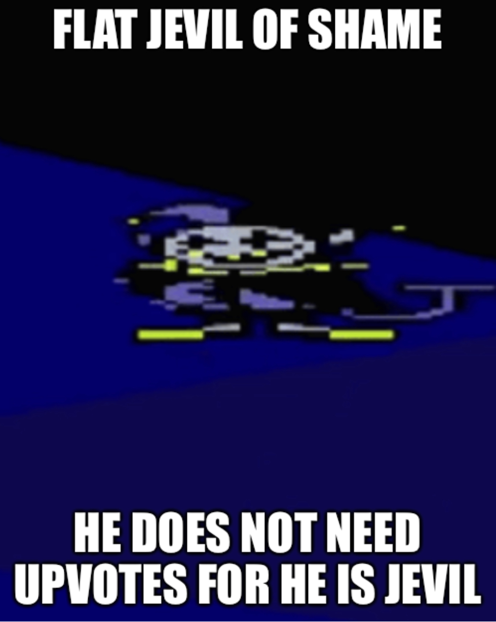 Flat jevil of shame Blank Meme Template