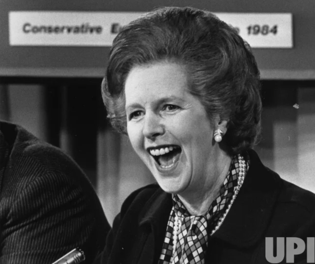 High Quality MARGARET THATCHER LAUGHING Blank Meme Template