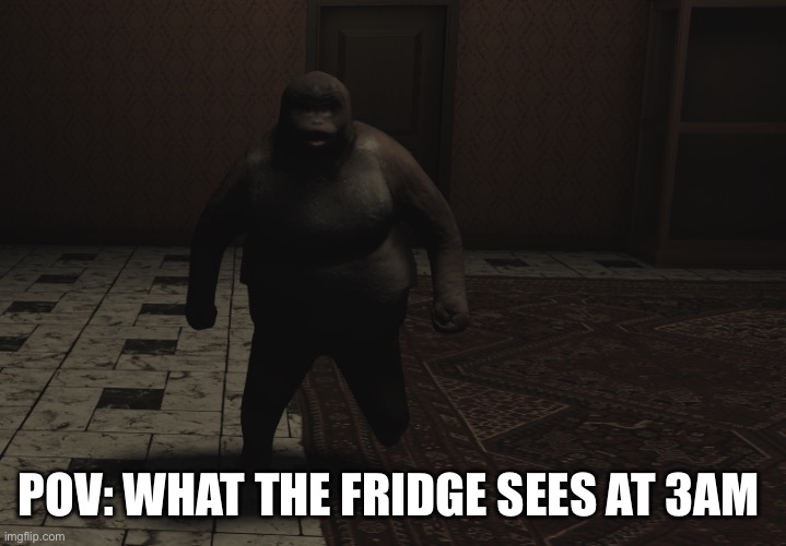 Hungry | POV: WHAT THE FRIDGE SEES AT 3AM | image tagged in pov | made w/ Imgflip meme maker